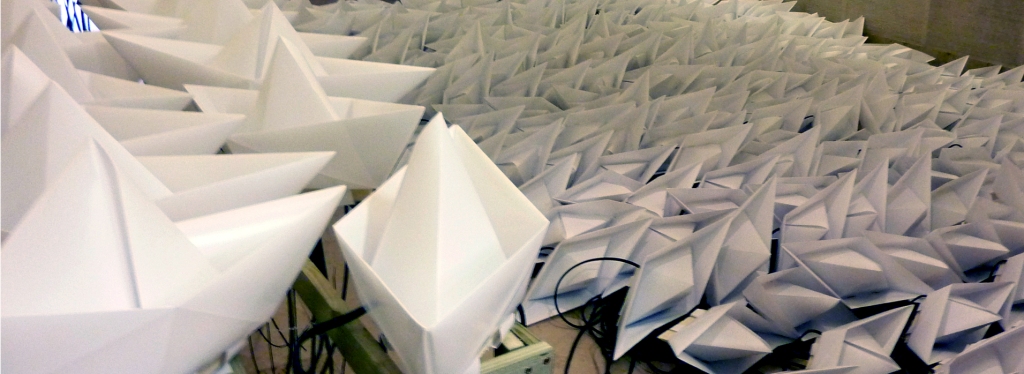 assembled paper boat for Voyage
