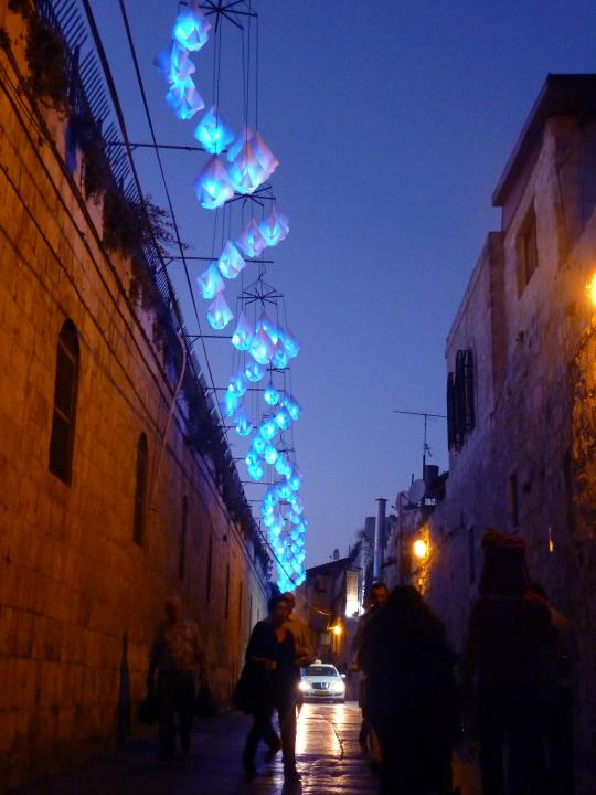 large scale lighting interactive installation wonderful beautiful light art origami handcrafted suspended artwork  