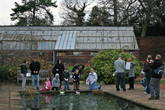 flotilla, origami boats, lit, paper boats, floating art, from London